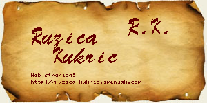 Ružica Kukrić vizit kartica